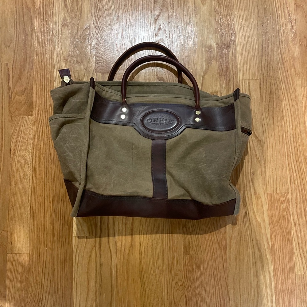 Orvis Leather and Canvas Tote
